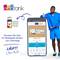 'Print gewoon onderweg via uw mobiele apparaat, Epson Smart Panel App, Ecotank, WERKT!' Een man in sportkleding.
