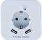 Witte stopcontact met twee USB-poorten, geschikt voor 5V DC, maximaal 2400mA, en max. 3680W bij 230V.
