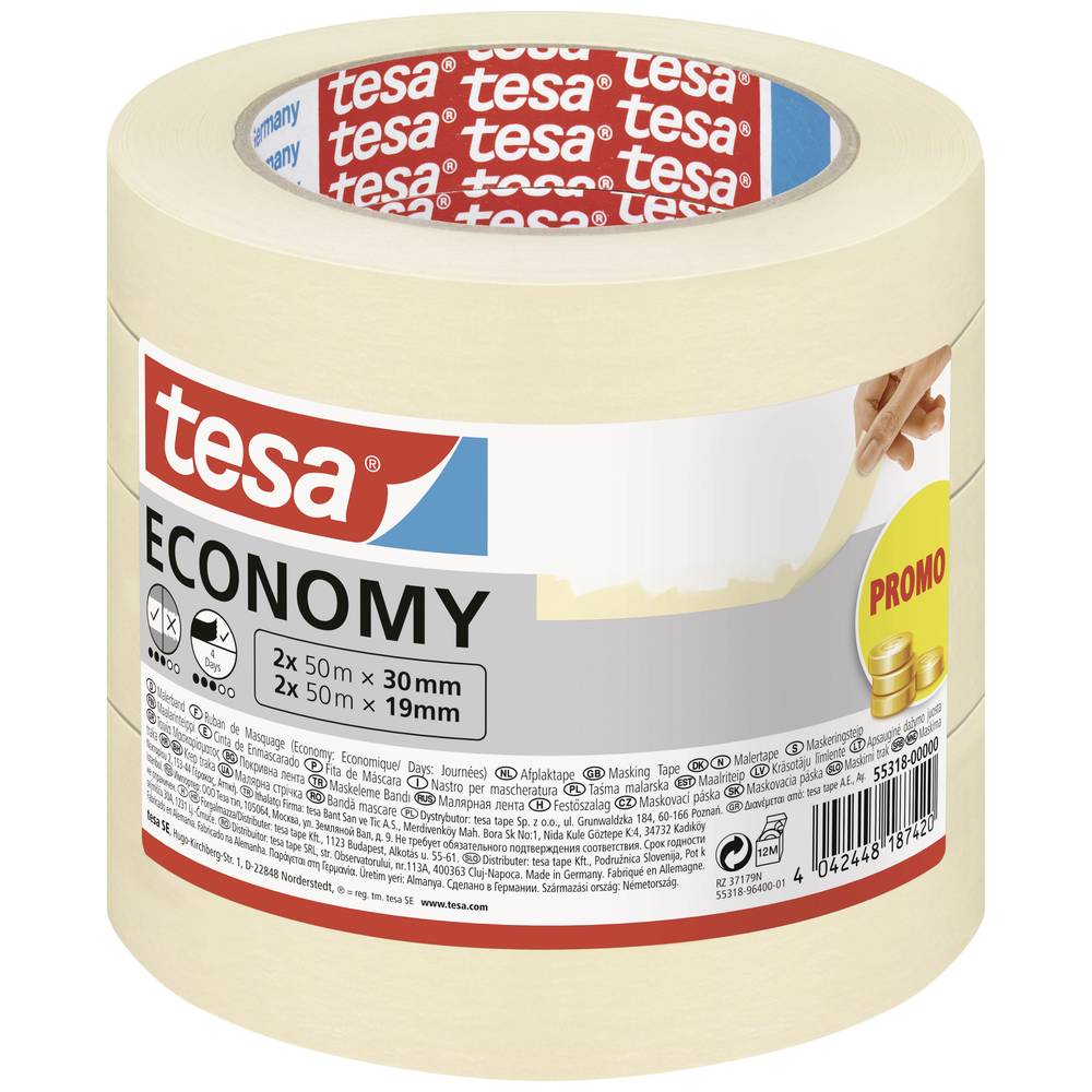 tesa Economy 55318-00000-04 Schilderstape Wit 1 set(s)