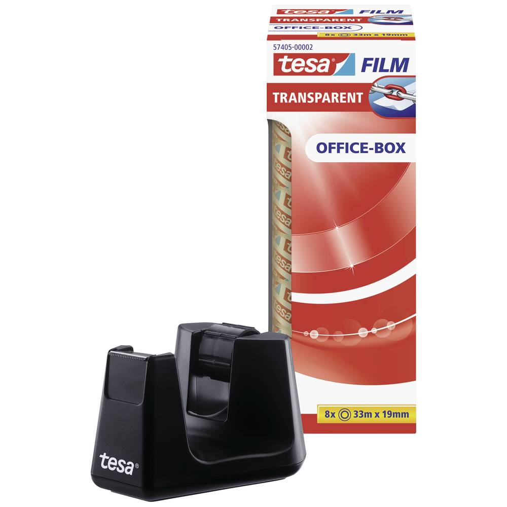 tesa Easy Cut Smart + tesafilm transparent 53906-00000-00 tesafilm Zwart (l x b) 33 m x 19 mm 1 set(s)