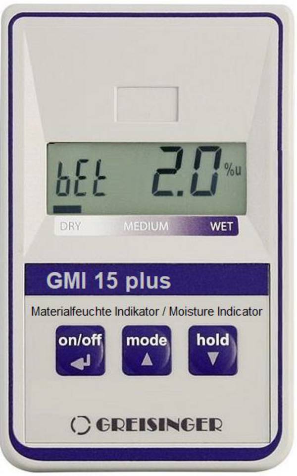 Greisinger GMI15-plus Materiaalvochtmeter Meetbereik bouwvochtigheid 0.0 tot 8.0 % Meetbereik houtvochtigheid (bereik) 0.0 tot 100 %