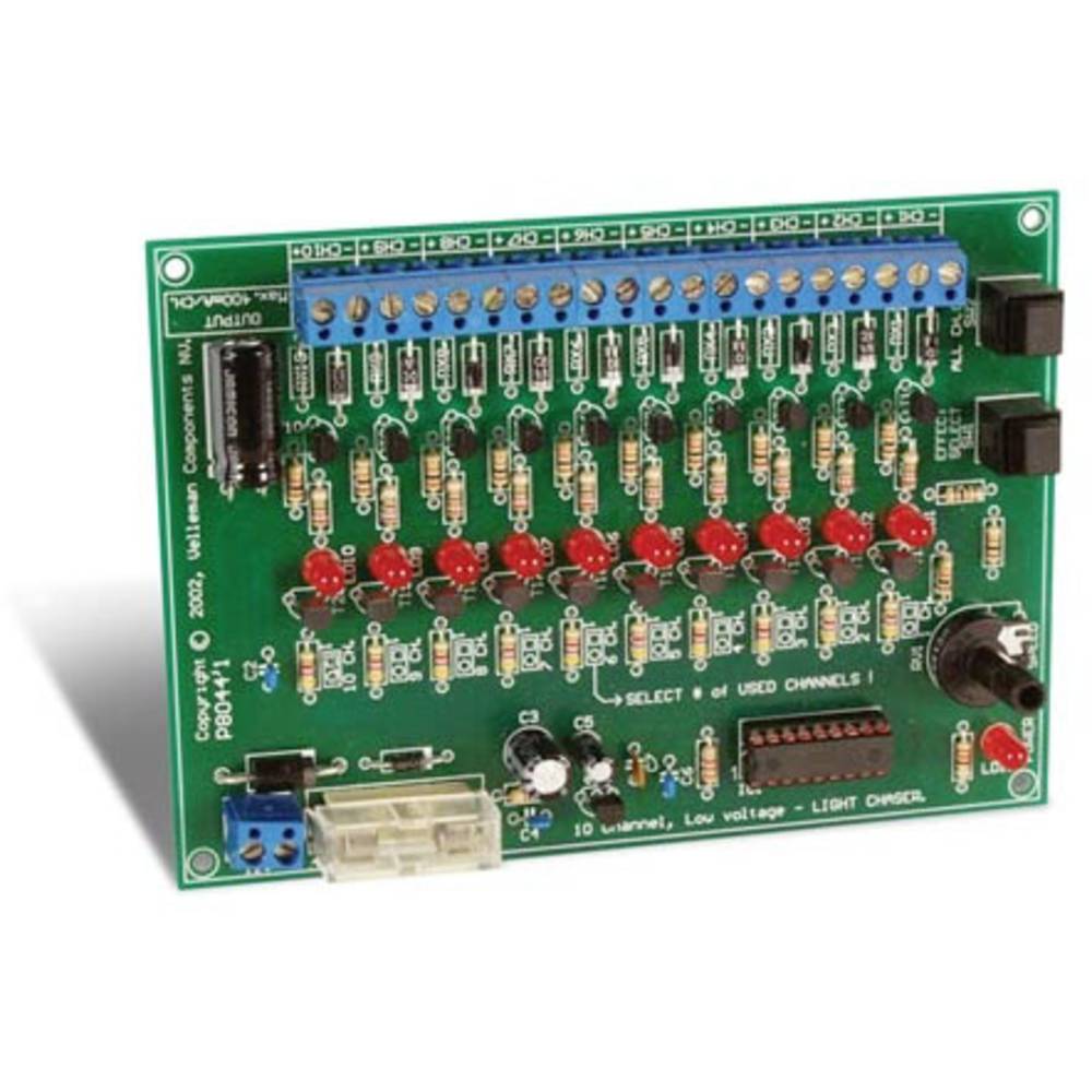 Whadda 12V, 10-Kanaals Lichteffectengenerator Met 10 Voorgeprogrammeerde Lichtpatronen - Soldeerkit - Velleman - Kit