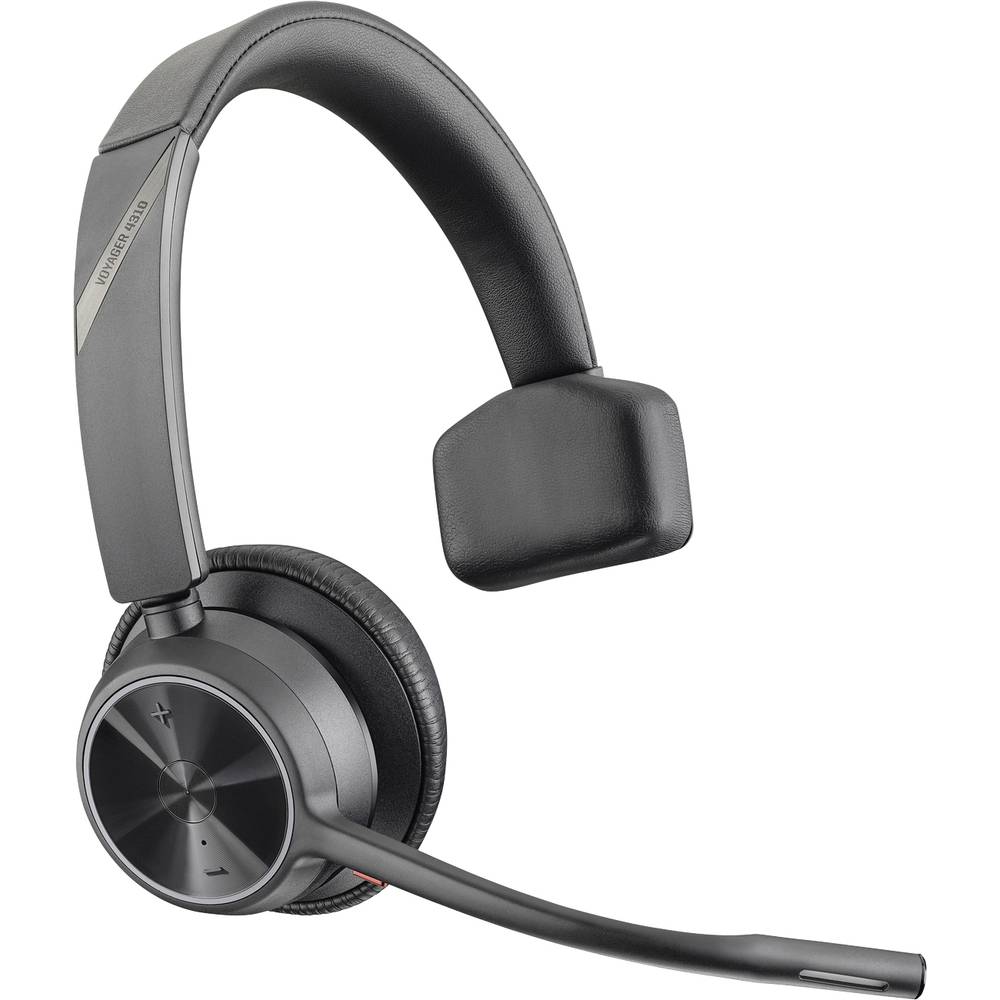 POLY VOYAGER 4310 UC On Ear headset Telefoon Bluetooth Mono Zwart Ruisonderdrukking (microfoon), Noise Cancelling Microfoon uitschakelbaar (mute)