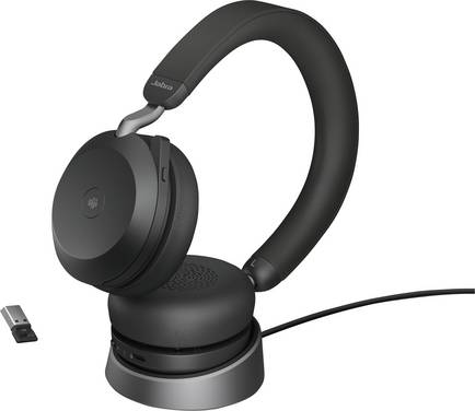 Jabra Evolve2 75 Over Ear headset  Kabel  Zwart  Indicator voor batterijstatus, Microfoon uitschakelbaar (mute) Telefoon