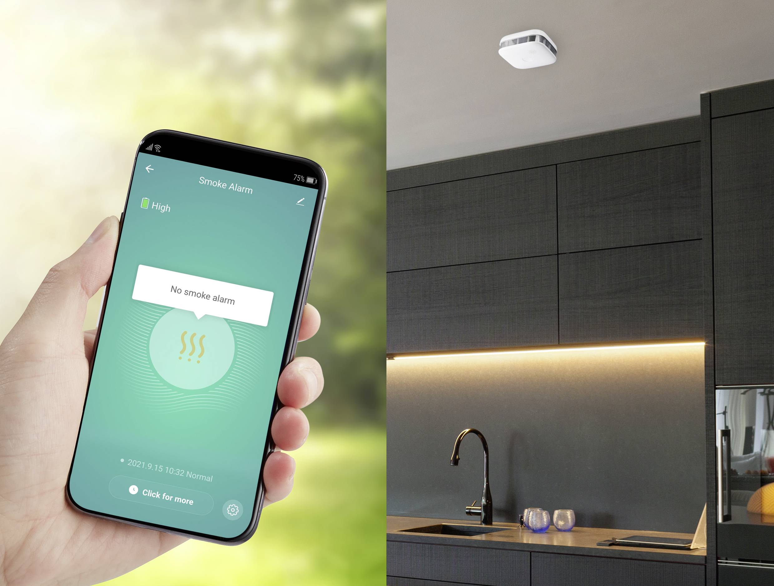 Sygonix WLAN Rookmelder Met app-besturing werkt op batterijen (b x h x d) 76 x 76 x 29 mm-5