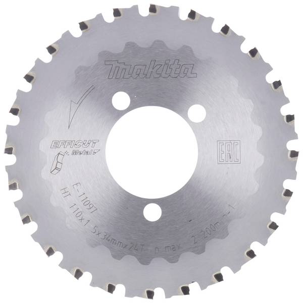 Makita E-11106 E-11097 Cirkelzaagblad 110 x 34 x 1.5 mm Aantal tanden: 24 1 stuk(s)