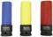 Drie gekleurde dopsleutels van Makita: Blauw 17mm, Geel 19mm, Rood 21mm. Allemaal met een zwarte basis. Geschikt voor verschillende schroefmaten.