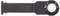 Zwart zaagblad van Makita, model 'BIM Wood & Metal', 32mm, met schaal en bevestigingsknop. Geschikt voor hout en metaal.