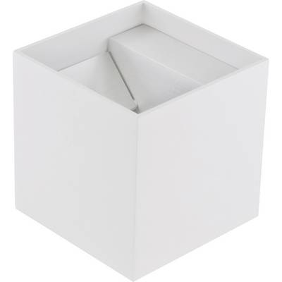 Witte vierkante open afvalbak met driehoekige binneninzet, getoond op een effen achtergrond.