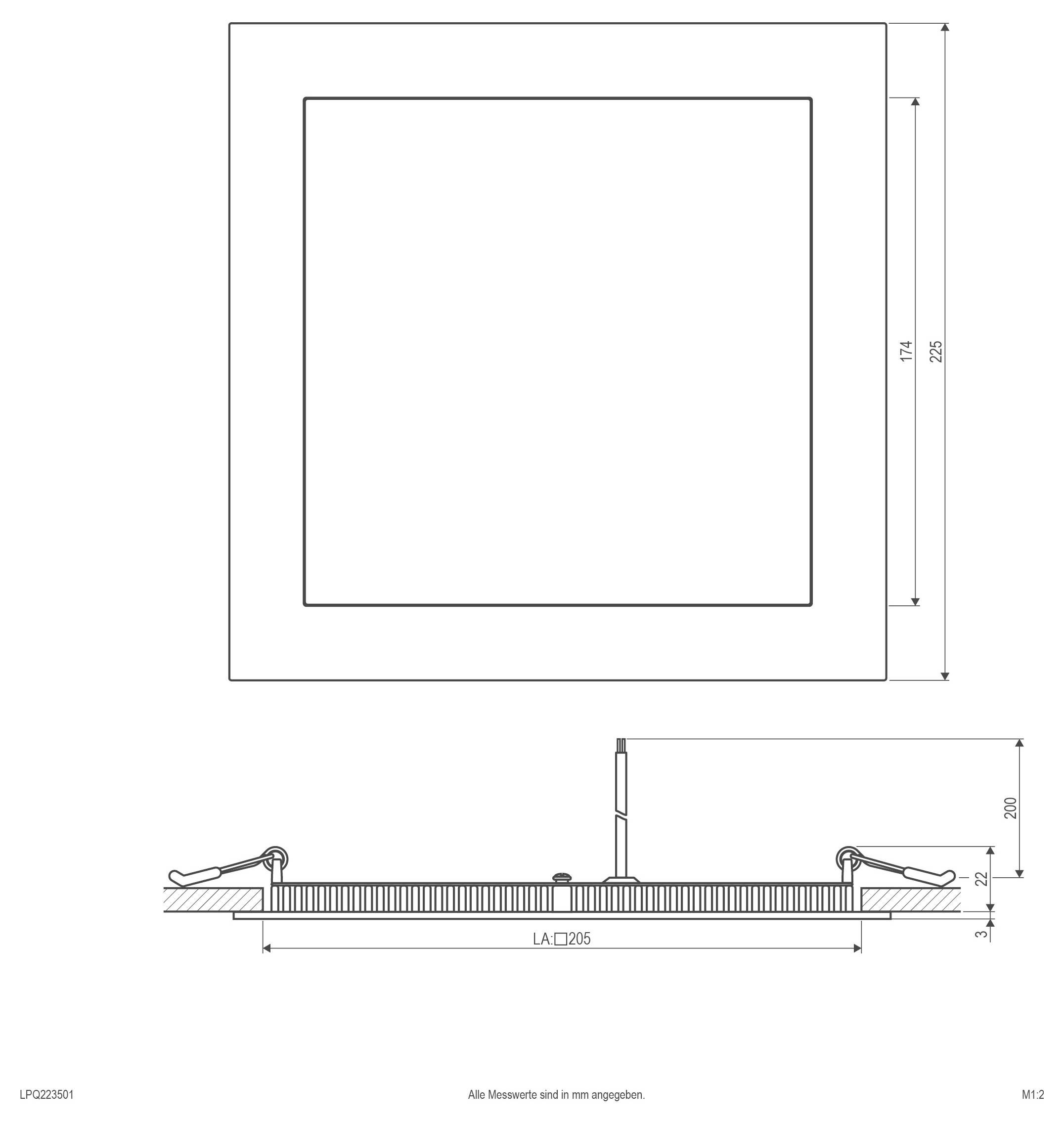 Technische tekening van een profiel in twee secties gesneden, met een lengte van 2000 mm en dwarsdoorsneafmetingen van 15,2 mm breed bij 4,5 mm hoog.