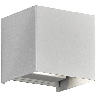 Witte, rechthoekige wandlamp met modern design, verlichting straalt naar boven en beneden.