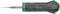 Schroevendraaier met groene handgreep; opdruk 'STAHLWILLE MADE IN GERMANY'.
