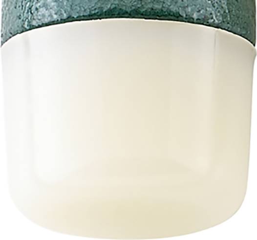 'Packaging of an antiperspirant deodorant, green-white cap, transparent container.'