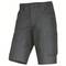 Donkergrijze werkshorts met knoopsluiting en meerdere zakken, geschikt voor ambachtelijke werkzaamheden.