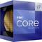 Verpakking van een Intel Core i9 12e generatie CPU, donkerblauw met geel processorsymbool. Tekst: intel Core i9 UNLOCKED 12e GEN.