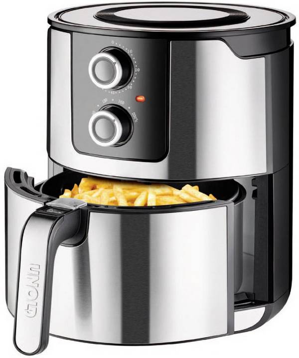 Unold XL Airfryer 5 l 1400 W  RVS, Zwart
