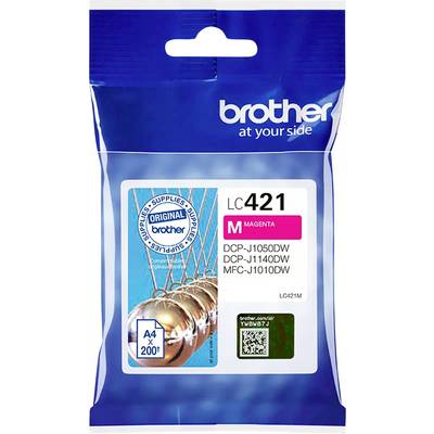 Magenta inktcartridge Brother LC421 voor printermodellen DCP-J1050DW, DCP-J1140DW, MFC-J1010DW, 200 pagina's.