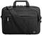 Zwarte HP laptoptas met ritssluitingen en schouderband, geschikt voor het veilig vervoeren van laptops en toebehoren.