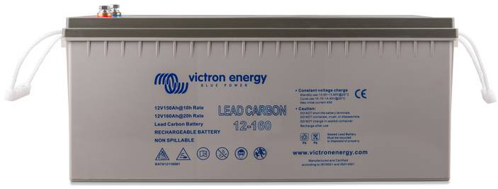Victron Energy Lead-Carbon Loodaccu 12 V 160 Ah Lood-carbon (b x h x d) 410 x 226 x 207 mm M8-schroefaansluiting Onderhoudsvrij, Geringe zelfontlading