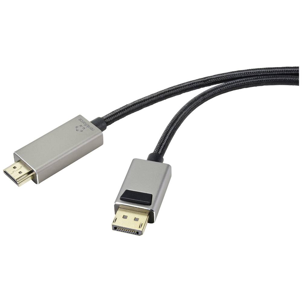 Renkforce RF-4995156 DisplayPort Verbindingskabel [1x DisplayPort stekker - 1x HDMI-stekker] Zwart Aluminium-stekker 2.