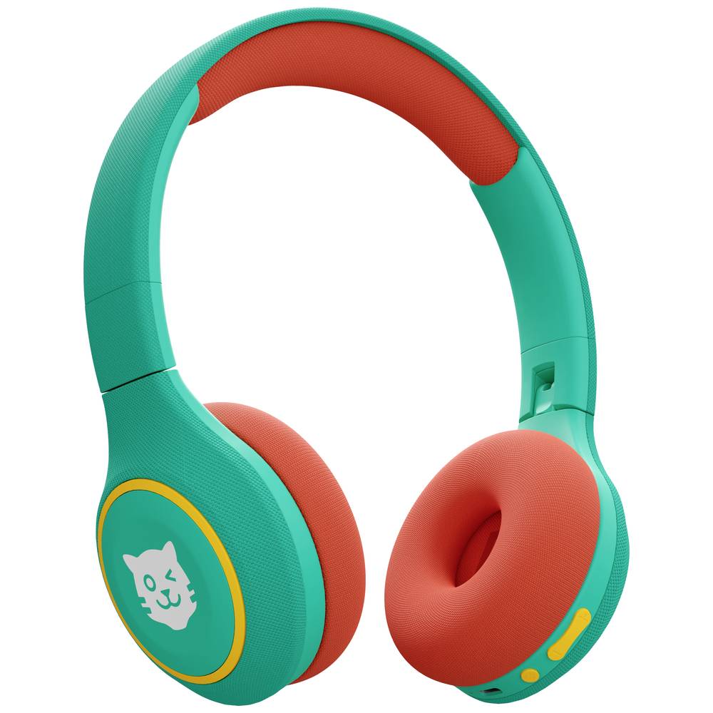 Tiger Media tigerbuddies On Ear koptelefoon Kinderen Bluetooth, Kabel Funky Green Volumebegrenzing, Volumeregeling, Vouwbaar