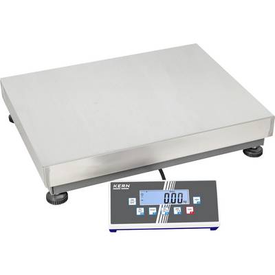 Industrieweegschaal met een groot, vlak weegoppervlak en een digitaal display op een apart module. Het display toont '0.00'.