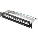 Renkforce RF-4996626 12 poorten Patchpaneel 254 mm (10") Zonder connectoren 1 HE Zwart Niet ingericht