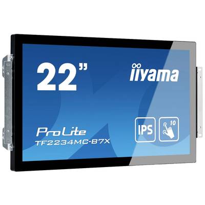 22-inch monitorweergave met 'iiyama'-logo, model 'ProLite TF2234MC-B7X', toont aanraak- en IPS-technologie.