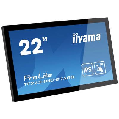 Touchscreen-monitor van Iiyama, 22 inch, model ProLite TF2234MC-B7AGB, met IPS-technologie en 10-punts multi-touchfunctie.