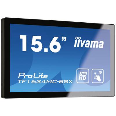 iiyama ProLite 15,6-inch scherm, model TF1634MC-B8X, Full HD, met 10-punts touchscreen-functionaliteit.