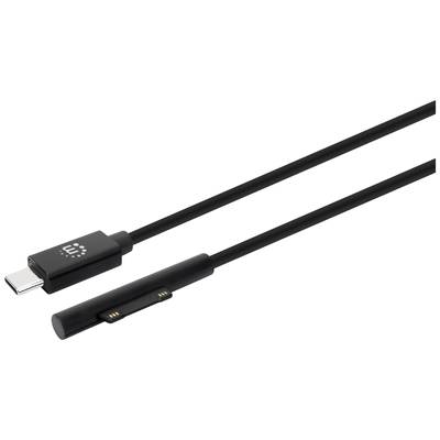 Zwart oplaadkabel met USB-C-aansluiting aan de ene kant en een magnetische laadaansluiting aan de andere kant.