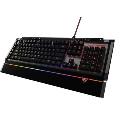 Viper PV770MRUMXGM-DE Gaming-toetsenbord Kabelgebonden QWERTZ, Duits Zwart, Zilver Verlicht, Polssteun, Switch: Red 