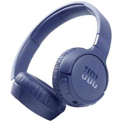 JBL Tune 660 NC On Ear koptelefoon Bluetooth   Blauw Noise Cancelling Headset, Vouwbaar, Microfoon uitschakelbaar (mute)
