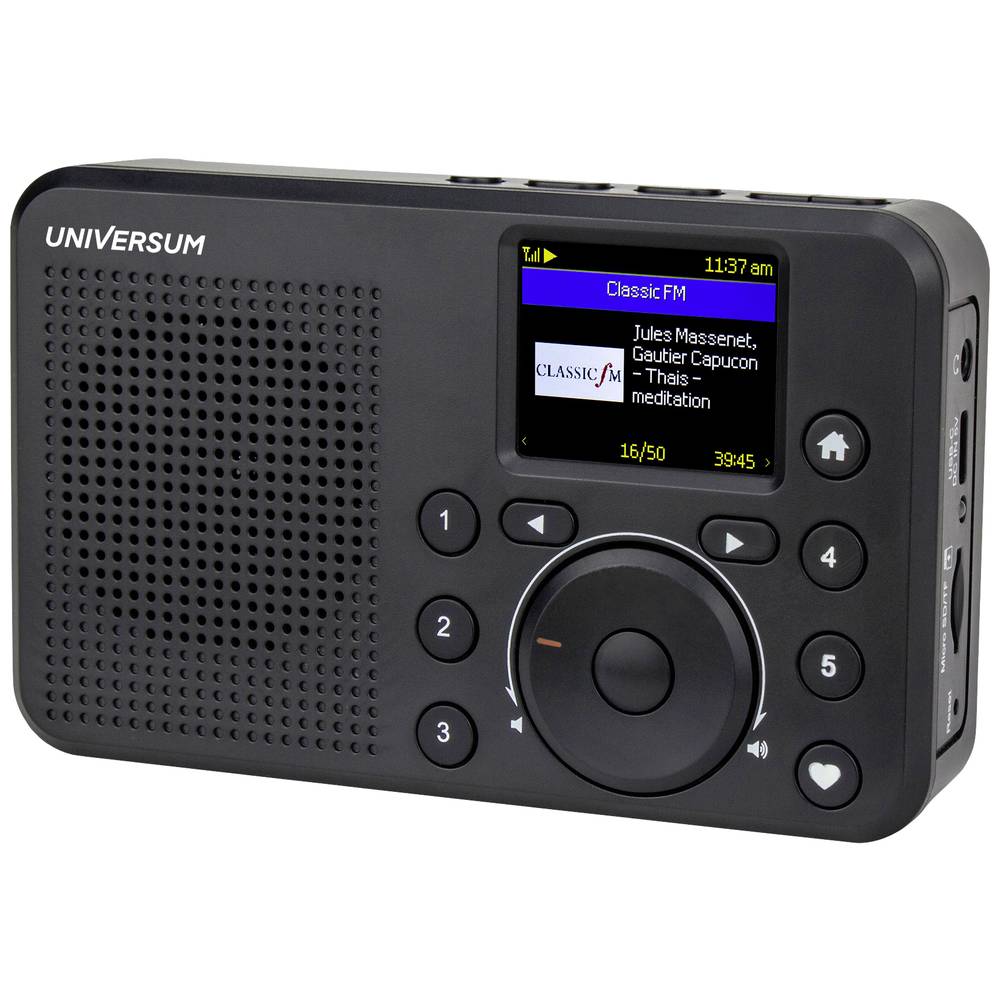 UNIVERSUM IR 200-21 Zakradio met internetradio Internet Bluetooth, SD, WiFi, Internetradio Oplaadbaar Zwart