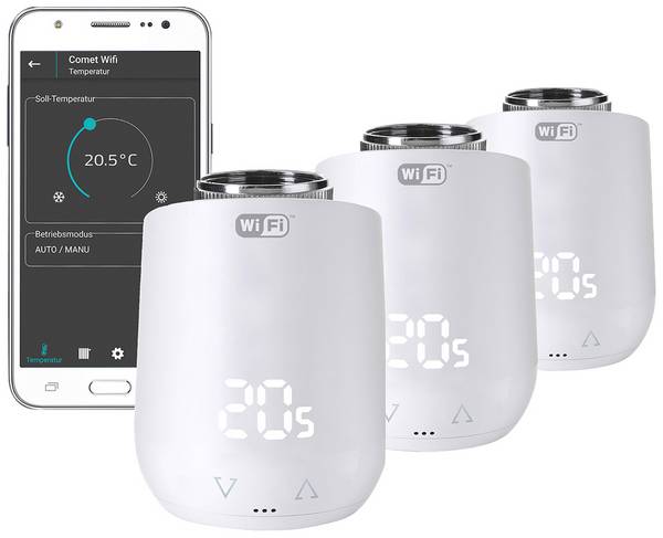 Eurotronic Comet WiFi Draadloze radiatorthermostaat set Elektronisch Set van 3 stuks