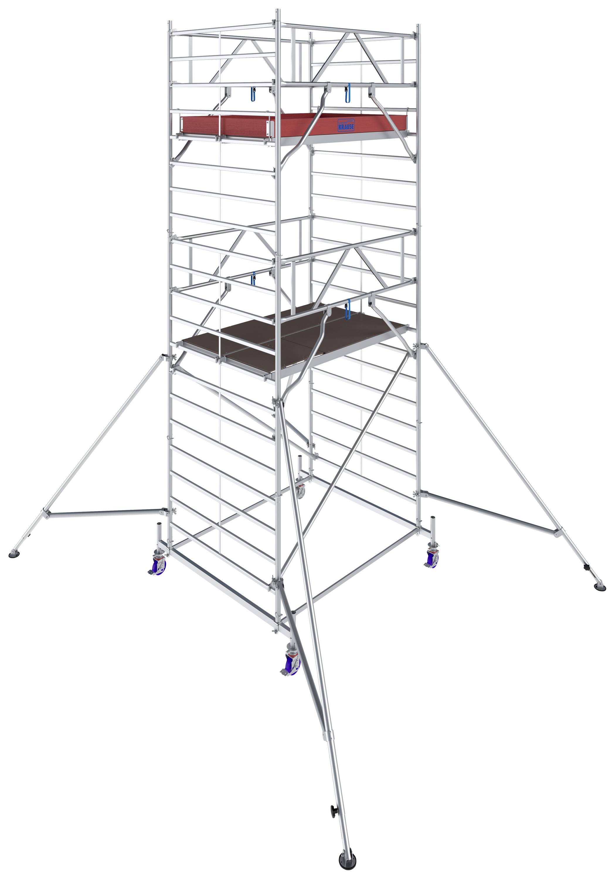 Krause 781048 FahrGerüst Aluminium Rolsteiger Rolbaar Werkhoogte (max.): 6.40 m Zilver 230 kg