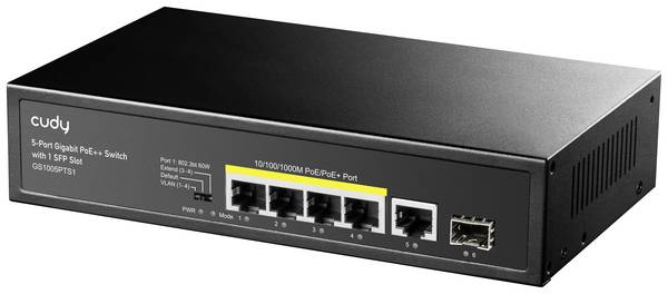 CUDY GS1005PTS1 5-poorts Gigabit PoE+ Switch 1 SFP-poort 120W