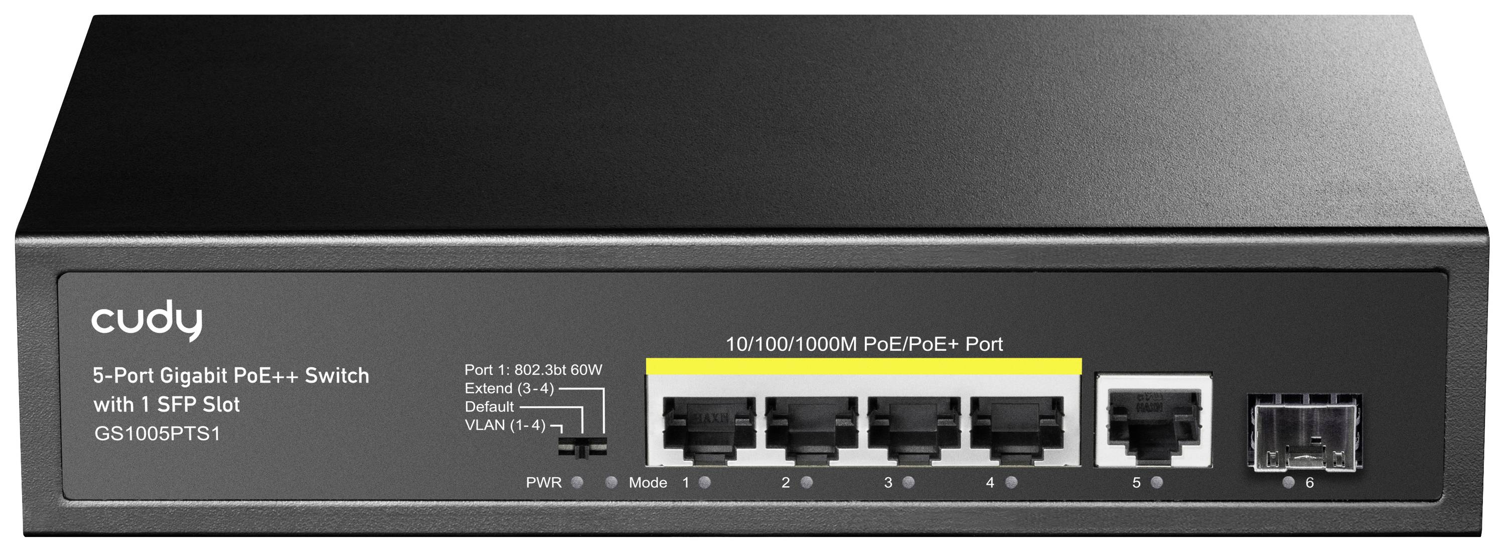 CUDY GS1005PTS1 5-poorts Gigabit PoE+ Switch 1 SFP-poort 120W-1