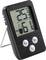 Digitale thermometer en hygrometer met standaard toont 25,3 graden Celsius en 61% relatieve luchtvochtigheid.