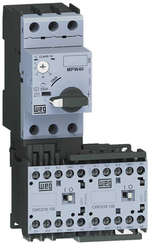 Afbeelding van een elektrische schakelaar en contact met technische aanduiding, gebruikt in industriële toepassingen voor besturing.