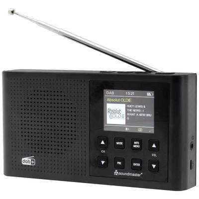 soundmaster DAB165SW Zakradio DAB+, VHF (FM)  Oplaadbaar Zwart