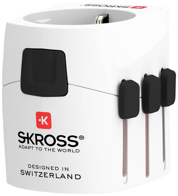 SKROSS wereldreisadapter met aardingsstekkers (exclusief Zwitserland en Italië)