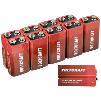 VOLTCRAFT 6LR61 9V batterij (blok) Alkaline 550 mAh 9 V 10 stuk(s)