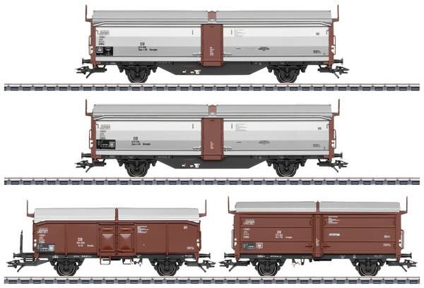 Märklin 47301 H0 set van 4 schuifdakwagens Tbes van de DB