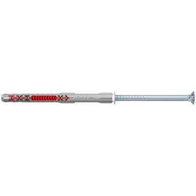Een zilveren spuitvormig gereedschap met een rood gestreepte handvat en een lang transparante cilinder, weergegeven in zijaanzicht.