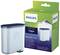 Waterfilter van Philips naast de productverpakking. Verpakkingstekst vermeldt 'Calc and water filter' en 'Aqua Clean'.