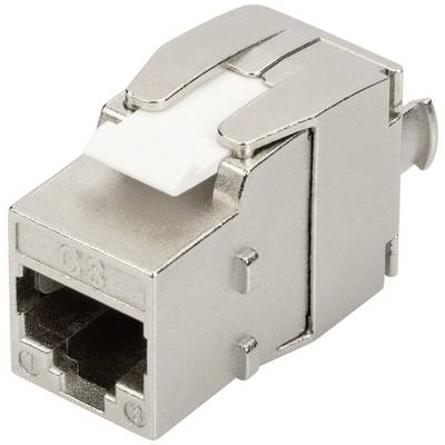 Metalen netwerkaansluiting, compatibel met RJ45-kabels, toont de weergave van de connector met zichtbare vergrendelclips.