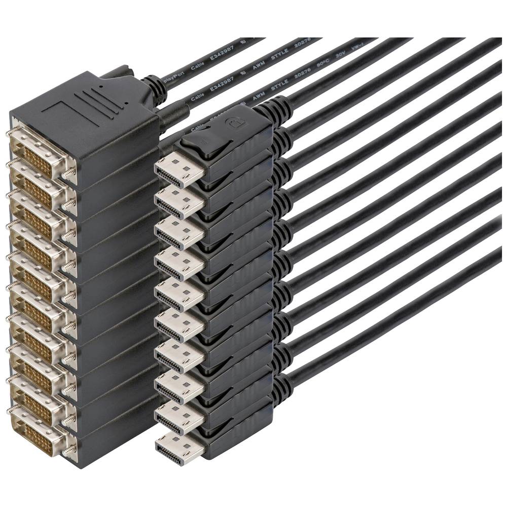 Digitus Adapterkabel DisplayPort stekker, DVI-D 24+1-polige stekker 2.00 m Zwart AK-990900-020-S DisplayPort-kabel