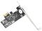 Een PCIe-uitbreidingskaart met elektronische componenten en een aansluiting, gebruikt voor het uitbreiden van de computerfunctionaliteit.