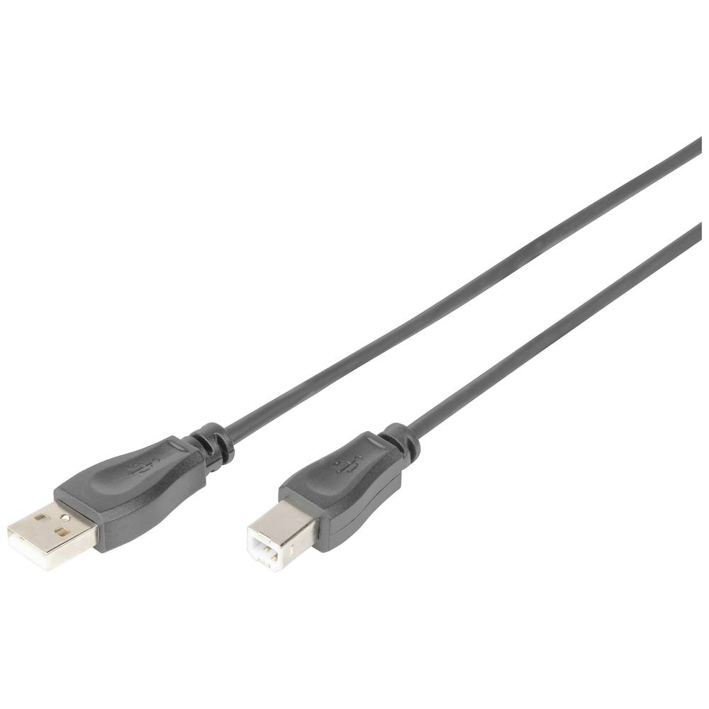 Digitus USB-kabel USB-A stekker, USB-B stekker 3.00 m Zwart DB-300105-030-S